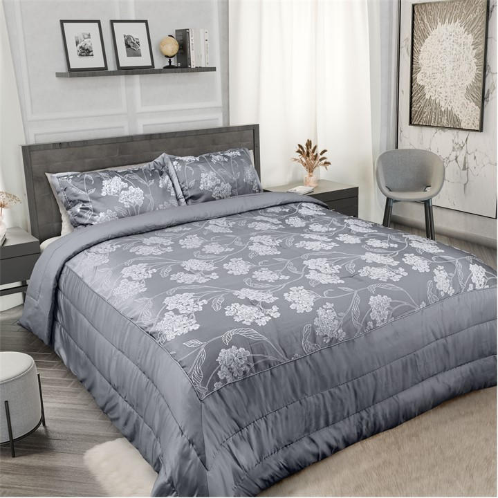 Emma Barclay  Silver Bedspread Set Quilted Jacquard Blossom in Size King, Sports Direct
