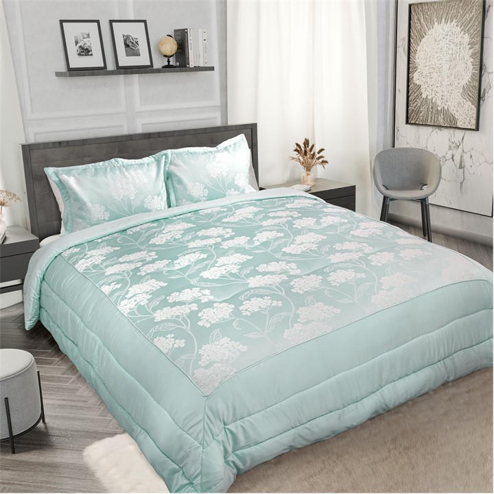 Emma Barclay  Blue Bedspread Set Quilted Jacquard Blossom in Size King, Sports Direct