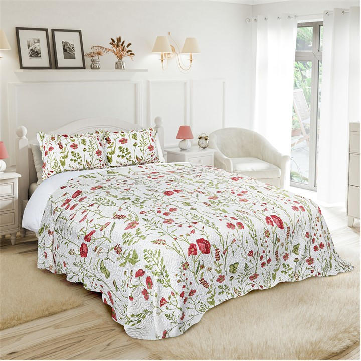 Emma Barclay   Bedspread Set Patchwork Quilted Poppy in Size Single, Sports Direct