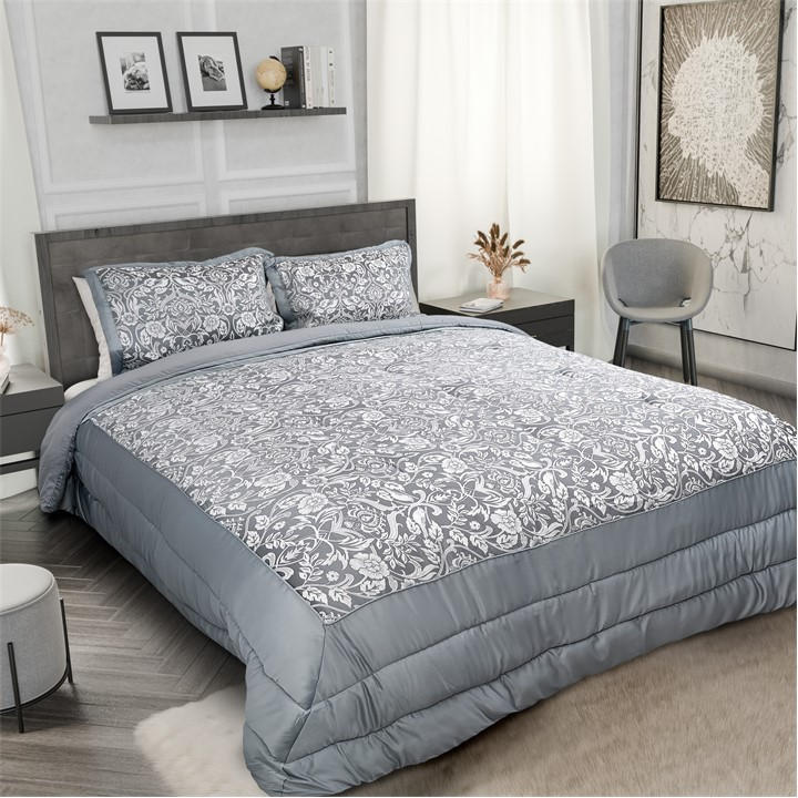 Emma Barclay  Silver Bedspread Set Jacquard Quilted Eden in Size King, Sports Direct