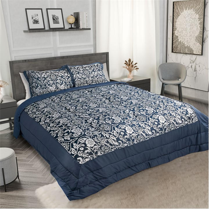 Emma Barclay  Blue Bedspread Set Jacquard Quilted Eden in Size King, Sports Direct