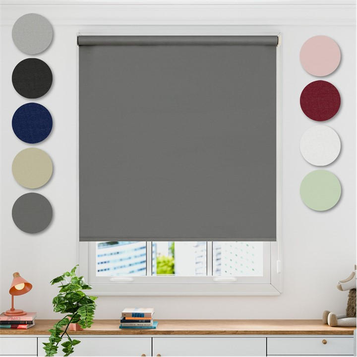 Emma Barclay  Grey Blackout Roller Blind Thermal in Size 6'0, Sports Direct