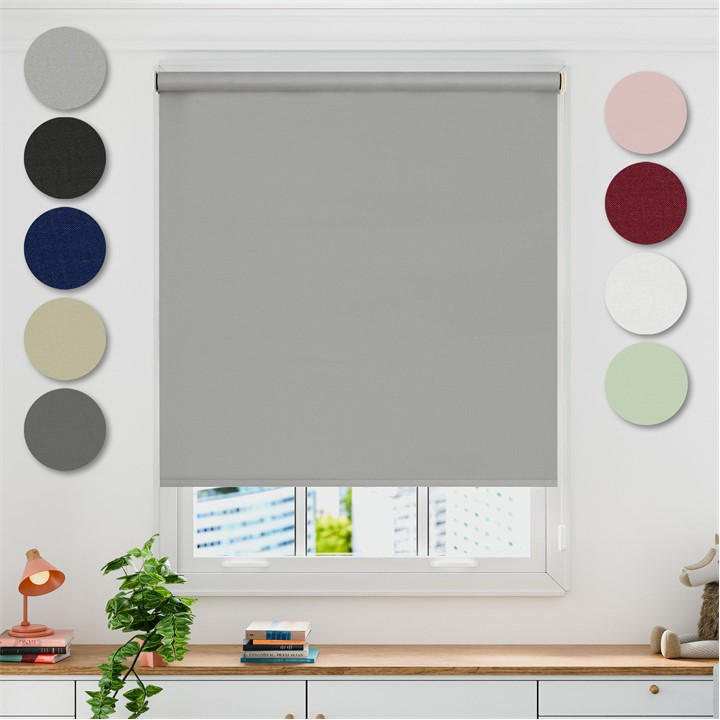 Emma Barclay  Grey Blackout Roller Blind Thermal in Size 4'0, Sports Direct