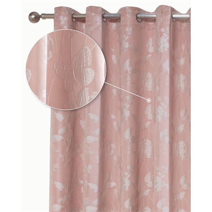 Emma Barclay  Pink Lined Jacquard Curtains Eyelet Butterfly Meadow in Size 90x90 Inch, Sports Direct