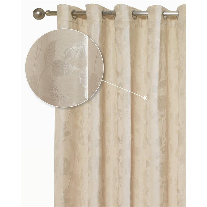 Emma Barclay  Cream Lined Jacquard Curtains Eyelet Butterfly Meadow in Size 90x90 Inch, Sports Direct