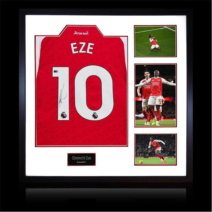 Arsenal    Eberechi Eze Signed  Shirt Elite Frame (Acg, Football by The Fan Cave in Size 820x820mm, Sports Direct