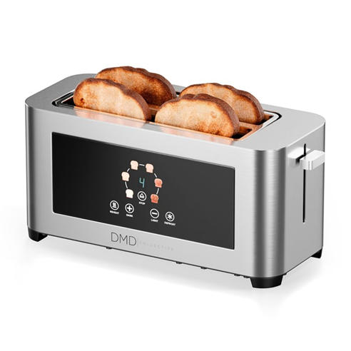 DMD Collective - Touchscreen 4 Slice Long Slot Toaster Stainless St