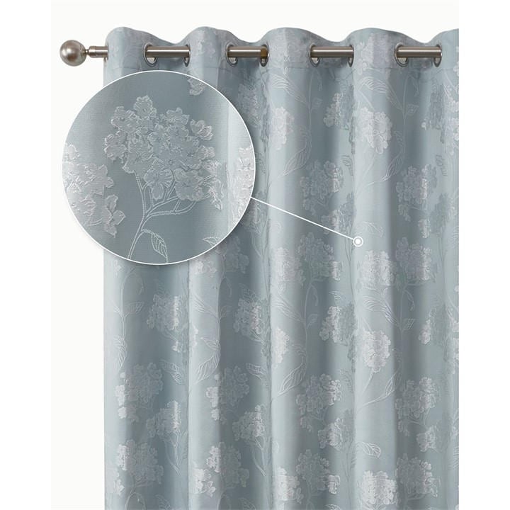 Emma Barclay  Blue Lined Jacquard Curtains Eyelet Blossom in Size 66x72 Inch, Sports Direct