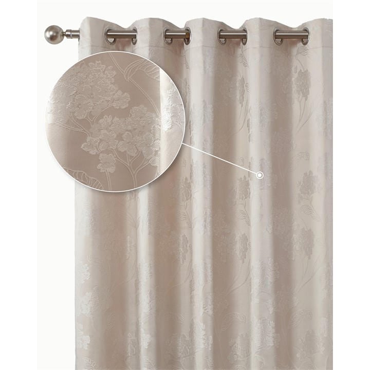 Emma Barclay  Cream Lined Jacquard Curtains Eyelet Blossom in Size 66x72 Inch, Sports Direct