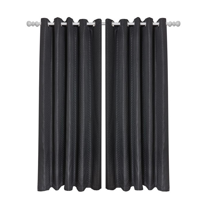 Emma Barclay  Black Lined Eyelet Curtains Aura in Size 9, Sports Direct