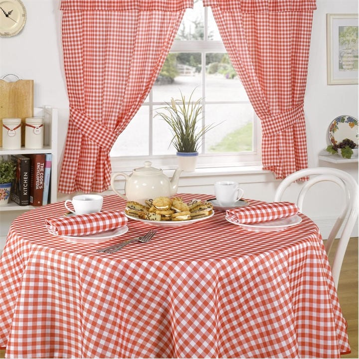 Emma Barclay  Red Kitchen Curtains Pencil Pleat With Tiebacks Molly in Size 46x54 Inch, Sports Direct