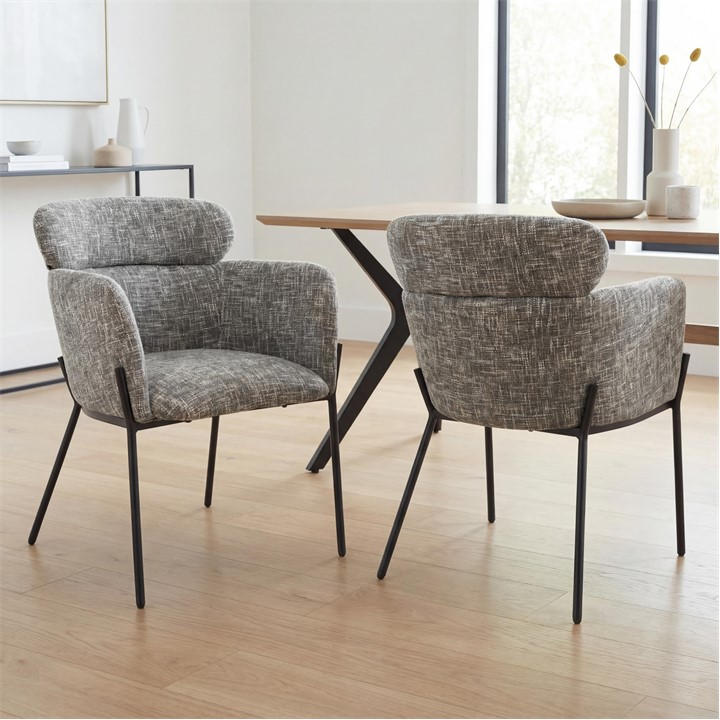 Shankar  Grey Set Of 2 Rome Accent Chairs in Size 63x83x62, Sports Direct
