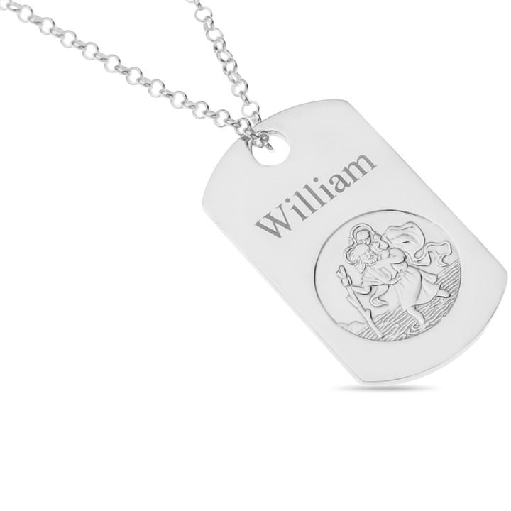  Silver Other Personalised Sterling St Christopher in Size #, Sports Direct