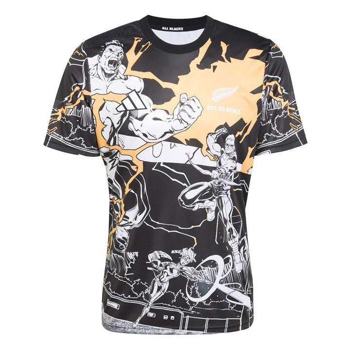 Adidas Men' Black All Marvel Captians Shirt 2025  in Size S, Sports Direct
