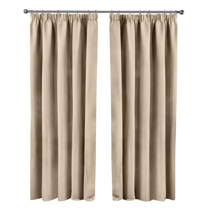 Emma Barclay  Beige Blackout Curtains Thermal Pencil Pleat Cali in Size 45x54, Sports Direct