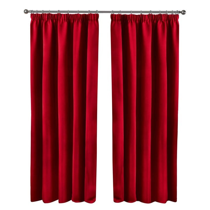 Emma Barclay  Red Blackout Curtains Thermal Pencil Pleat Cali in Size 46x54 Inch, Sports Direct