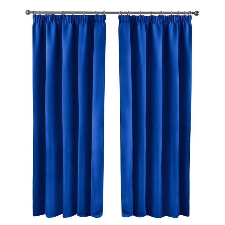 Emma Barclay  Blue Blackout Curtains Thermal Pencil Pleat Cali in Size 46x54 Inch, Sports Direct