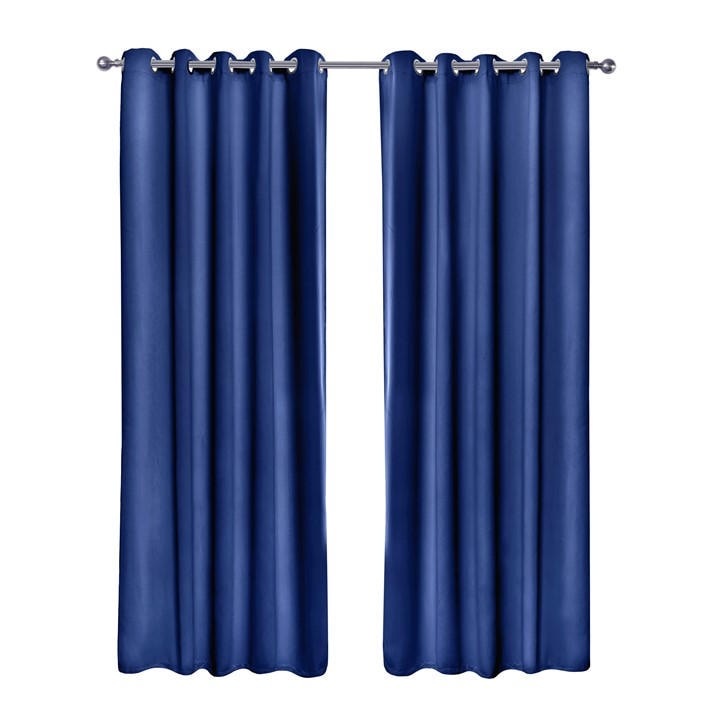 Emma Barclay  Blue Thermal Blackout Curtains Eyelet Cali in Size 46x54 Inch, Sports Direct