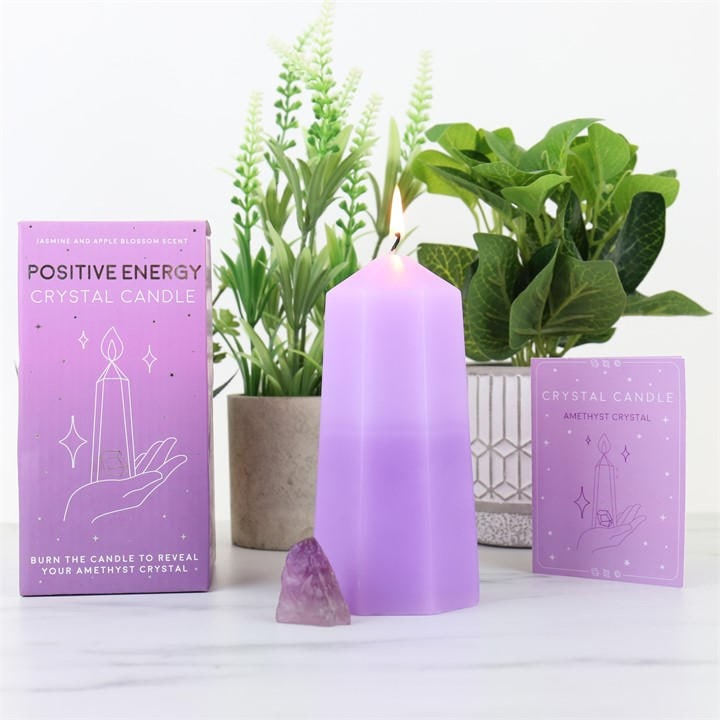 Gift Republic  Purple Crystal Candle, Sports Direct