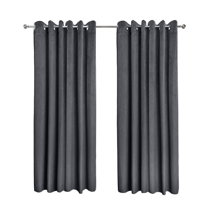 Emma Barclay  Grey Blackout Curtains Thermal Velvet Eyelet Midnight in Size 45x54, Sports Direct