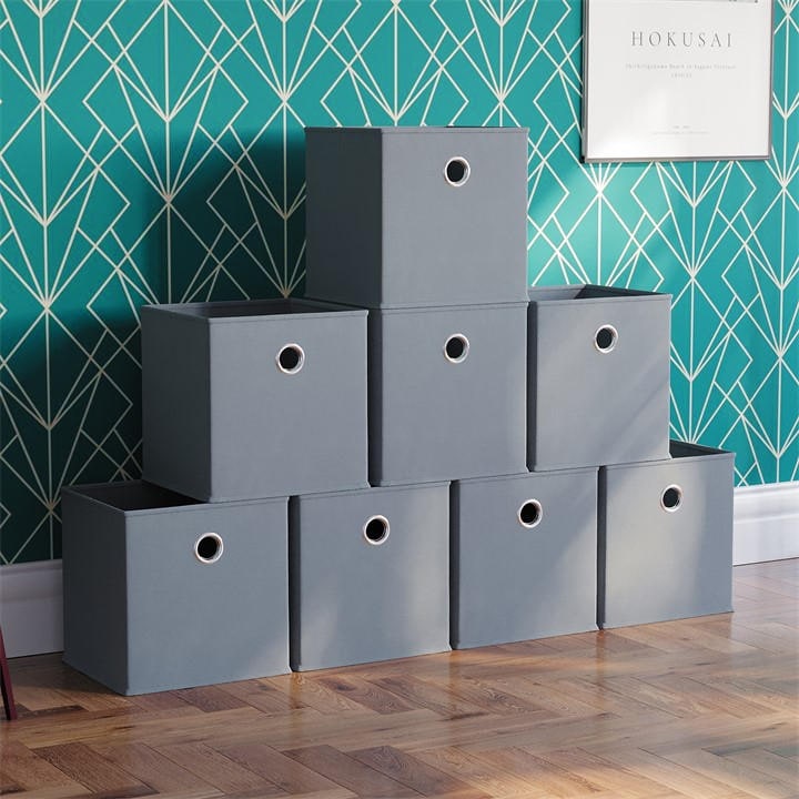 Lassic  Grey Vida Designs Durham Cube Storage Basket  in Size Set of 8, Sports Direct