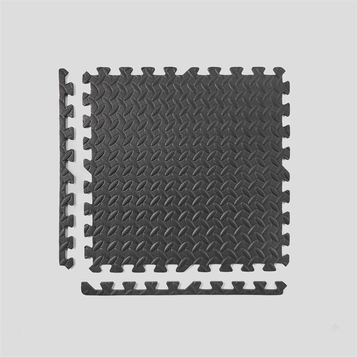 Phoenix Fitness  Black Interlocking Gym Floor Tiles in Size 60 x 60 cm, Sports Direct