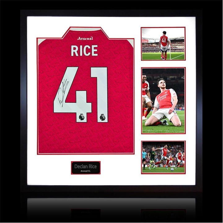 Arsenal    Declan Rice Signed  Shirt Elite Frame (Acg, Football by The Fan Cave in Size 820x820mm, Sports Direct