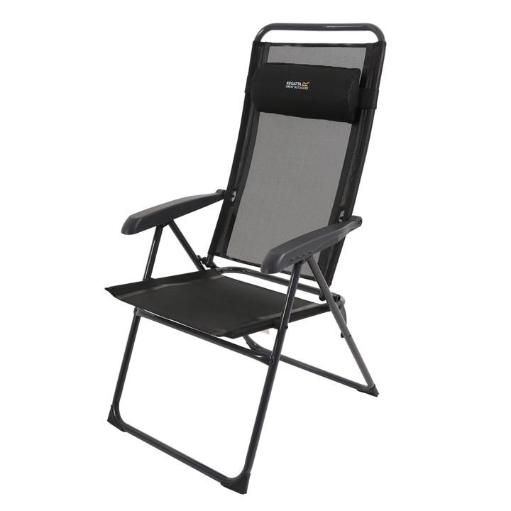 Regatta  Black Colico Hard Armed Reclining Lounge Chair in Size Single, Sports Direct