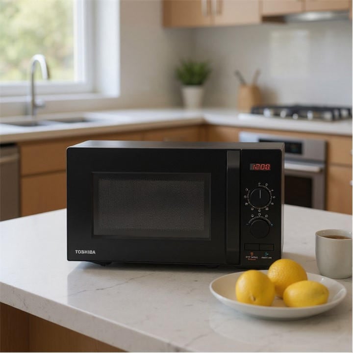 Toshiba  Black 20L Microwave Oven With 8 Auto Menus, Sports Direct