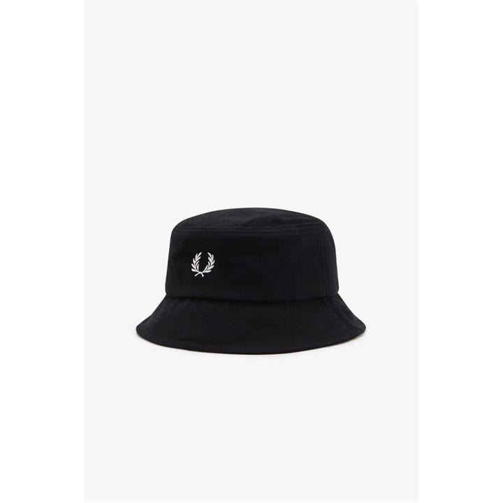 Fred Perry Men's Black Bucket Hat in Size M - L, Sports Direct