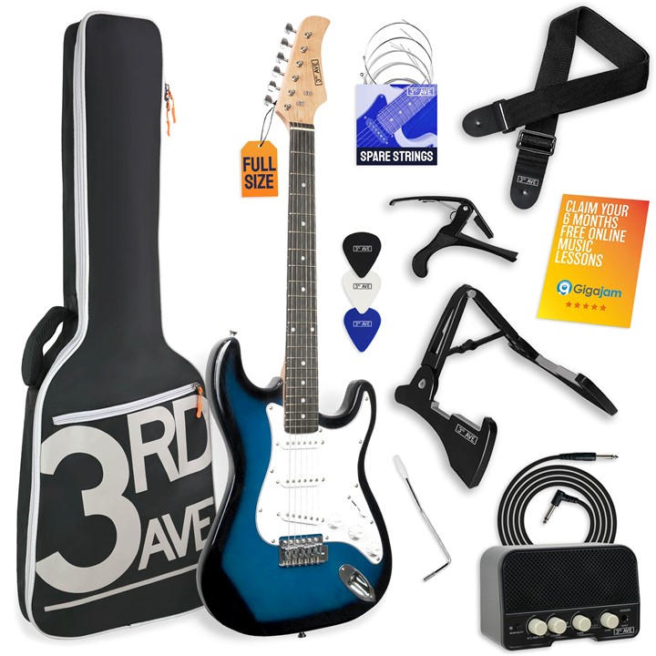 3Rd Avenue Electric Guitar Pack With Amp Blue Full - Image 2