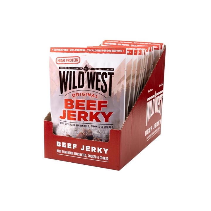 Wild West Jerky  None Wild West Beef Jerky (12 X 25G Packs) in Size Box of 12, Sports Direct