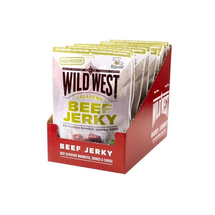 Wild West Jerky  None Wild West Beef Jerky (12 X 25G Packs) in Size Box of 12, Sports Direct