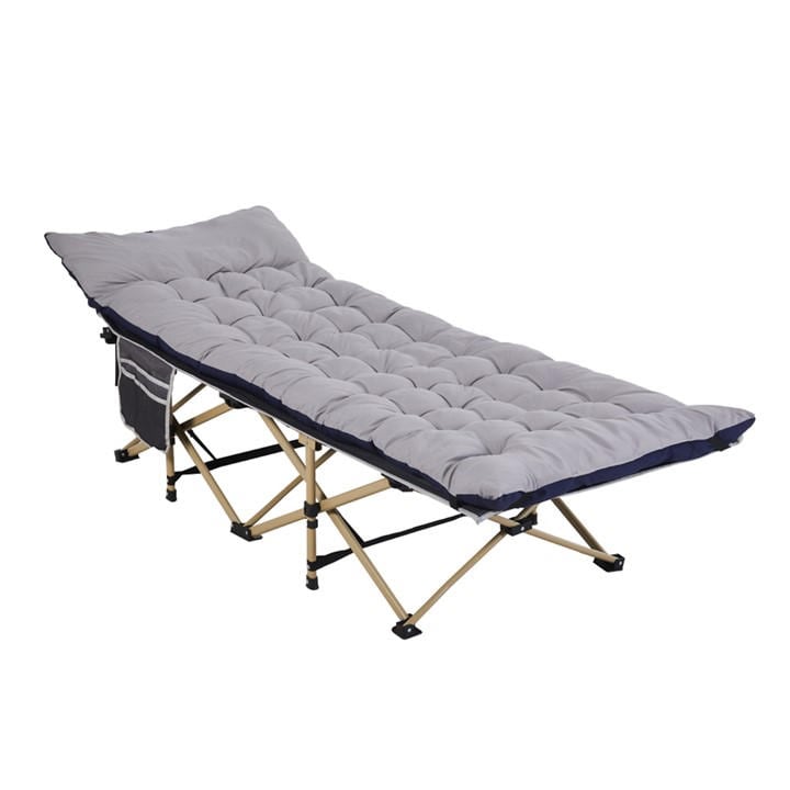 Breeins  Grey Foldable Camping Bed With Mattress, Sports Direct