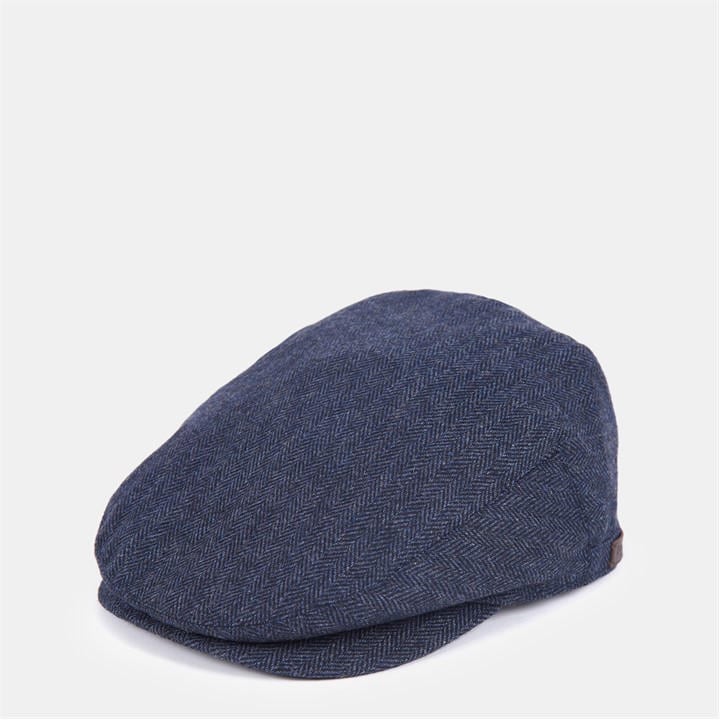 Barbour Men' Blue Barlow Wool Mix Textured Flat Cap in Size S, Sports Direct