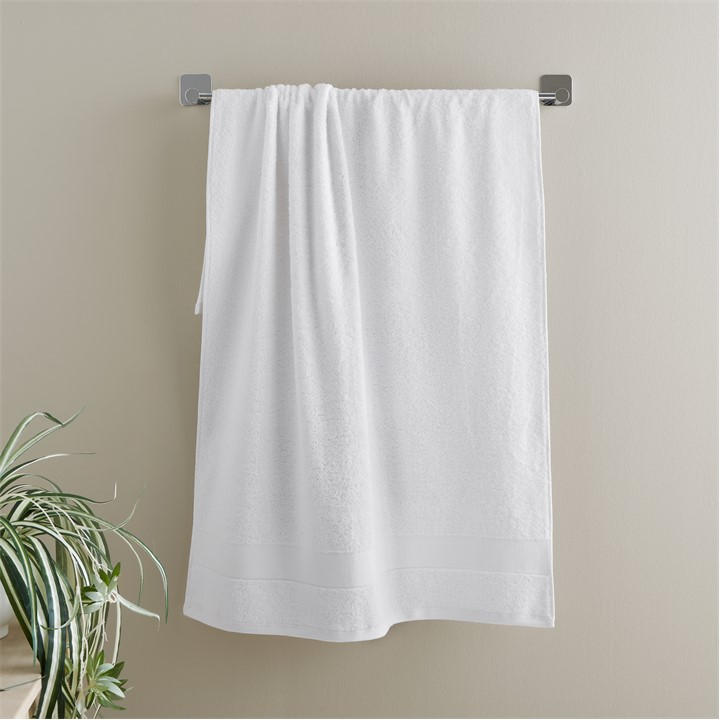 Catherine Lansfield  White Anti-Bacterial Cotton Towel in Size Hand Towel, Sports Direct