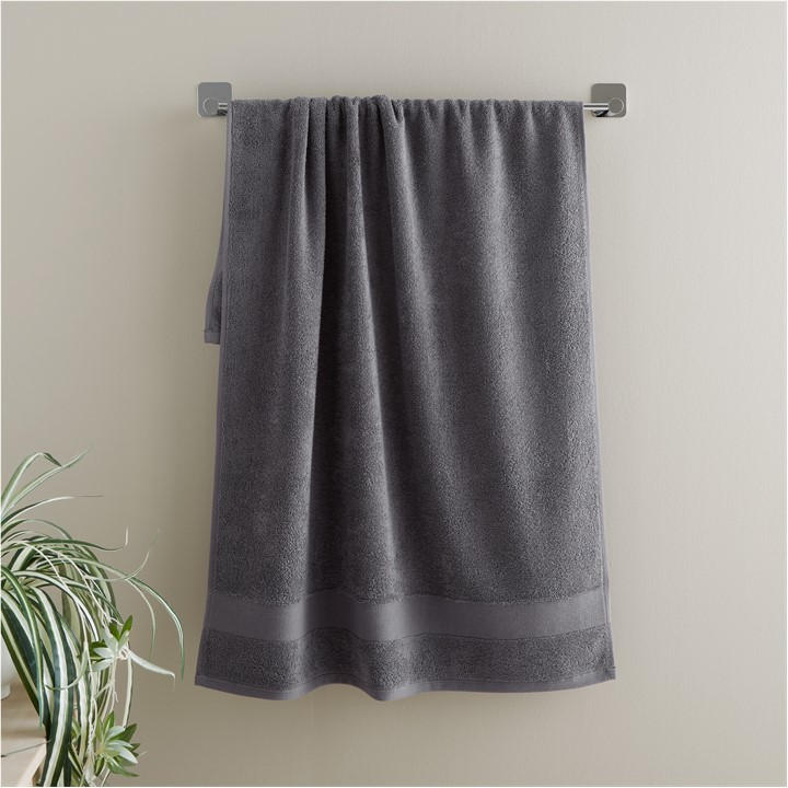 Catherine Lansfield  Grey Anti-Bacterial Cotton Towel in Size Hand Towel, Sports Direct