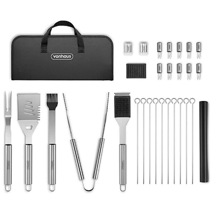Vonhaus  Silver Bbq Tool Set With Case, 30Pcs, Sports Direct