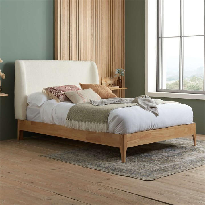 Birlea  White Halfden Fabric Bed in Size King, Sports Direct