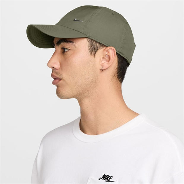 Olive/Silver - Nike - Metal Swoosh Cap