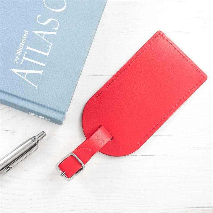 Treat Republic  Red Leather Luggage Tag in Size Standard, Sports Direct