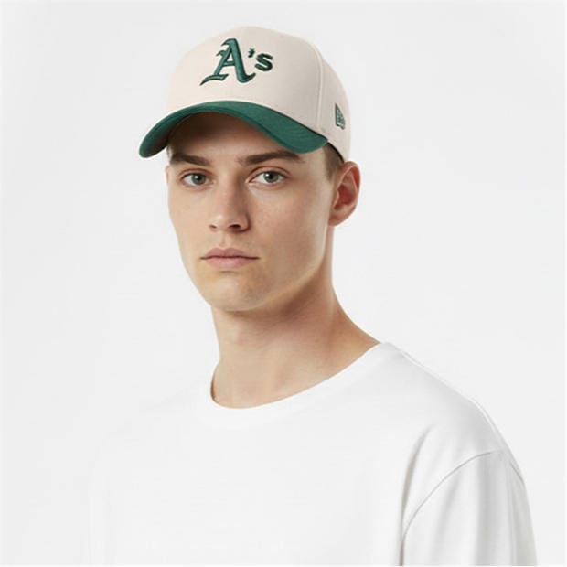 A's Chrome White / Dark Green - New Era - 9FORTY Adjustable Cap