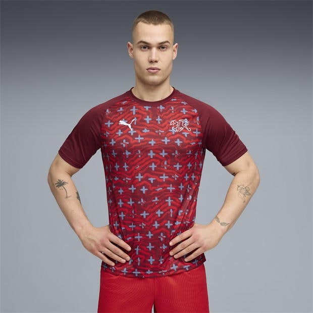 Red/White - Puma - Mens Switzerland Warm-Up Shirt World Cup 2026