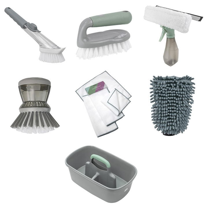 Jvl  Grey Cleaning Kit With Caddy And Accessories in Size Individual, Sports Direct