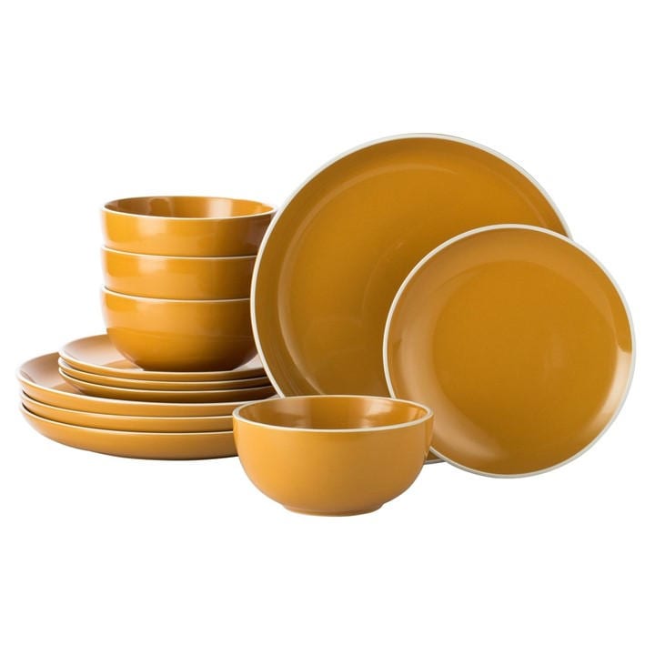 Waterside  Yellow 12Pc Saffron Dinner Set, Sports Direct