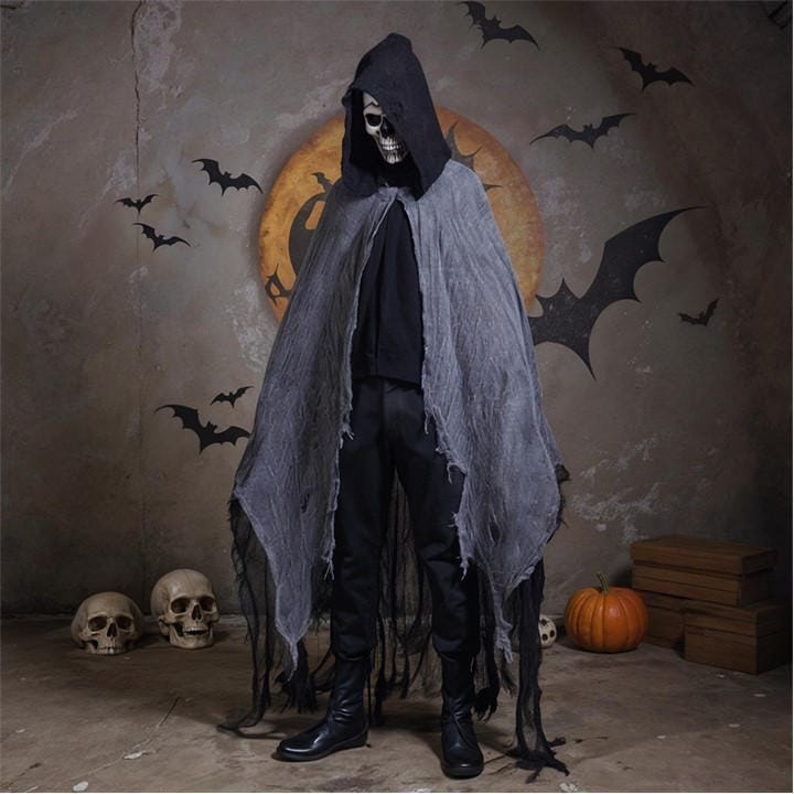 Life Ideas  Black Halloween Costume Cosplay Skeleton Cloak, Sports Direct