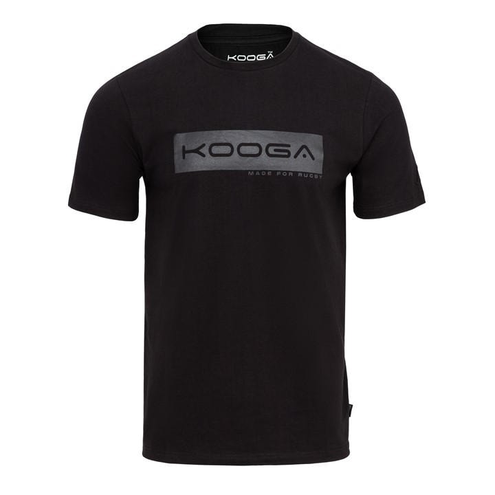 Kooga Men' Black Essential Logo Rugby T-Shirt in Size S, Sports Direct