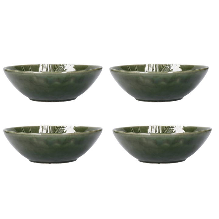 Mikasa Green Jardin Stoneware Pasta Bowls, Set Of 4, 20Cm, - Stoneware - Bowls - Image 4