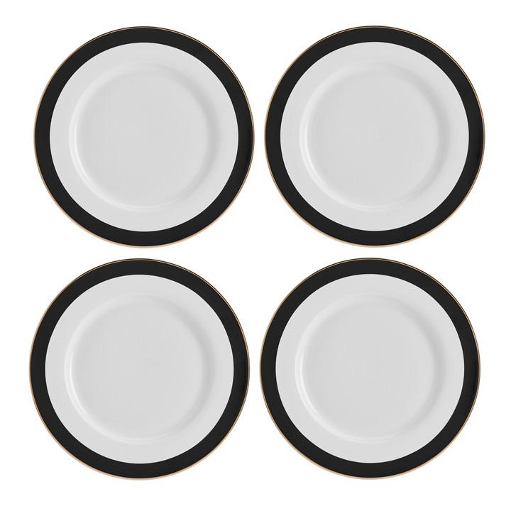 Mikasa Unisex White Luxe Deco 4-Piece China Dinner Plate Set, In 27.5Cm - Image 4