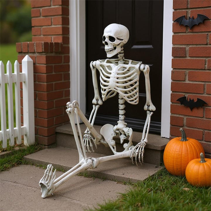 Life Ideas  Distressed White Realistic Skeleton Prop Decoration Posable Joints, Sports Direct